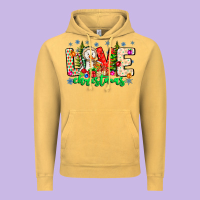 Love Christmas Vintage Hoodie Designed By Cowhidedigitalart