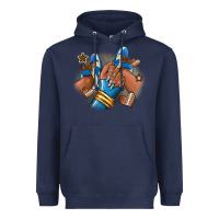 Navy Football afro girl sneakers Heavyweight Hoodie - RanaPortraitStore