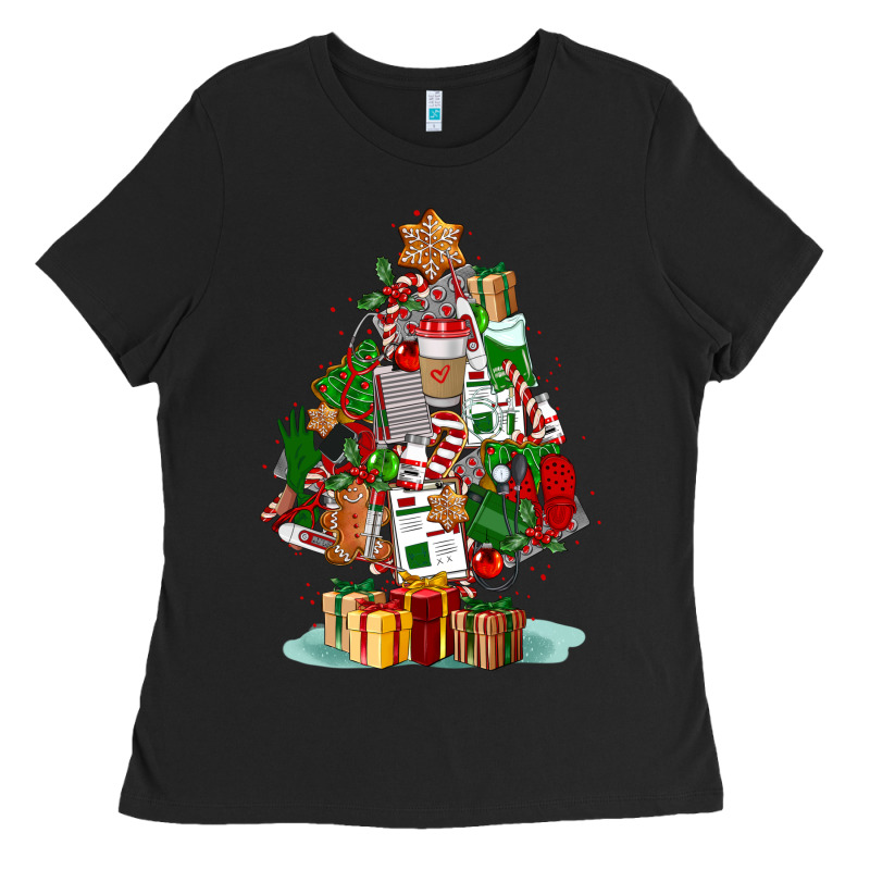 Nurse Christmas Tree Ladies Tee by FaDigitalArtStudio | Teevron