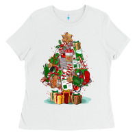 White nurse christmas tree Ladies Tee - FaDigitalArtStudio
