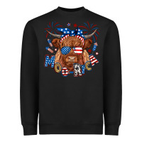 Black moo rica highland cow Heavyweight Sweatshirt - RanaPortraitStore