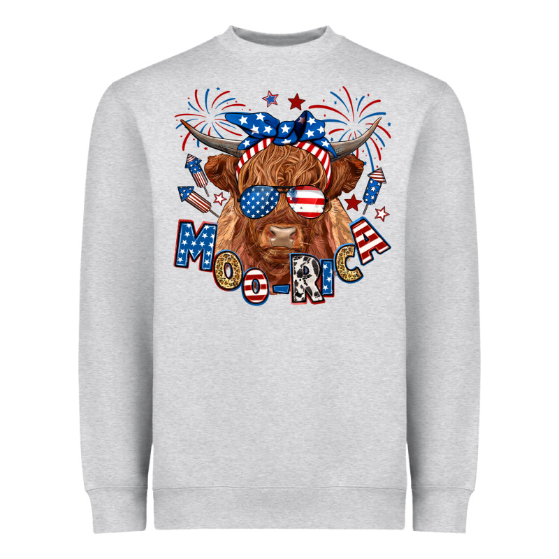 Moo Rica Highland Cow Heavyweight Sweatshirt by RanaPortraitStore | Teevron