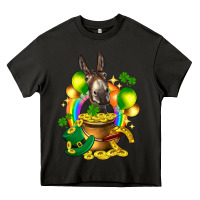 Asphalt St. Patrick's Donkey with balloon Heavy Core Tee - HowdyJamesFarm