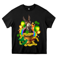 Black St. Patrick's Donkey with balloon Heavy Core Tee - HowdyJamesFarm