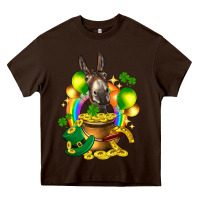 Chocolate Brown St. Patrick's Donkey with balloon Heavy Core Tee - HowdyJamesFarm
