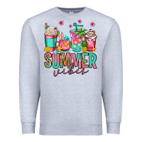 Heather Grey summer vibes coffee cups Premium Sweatshirt - Jasminsmagicworld
