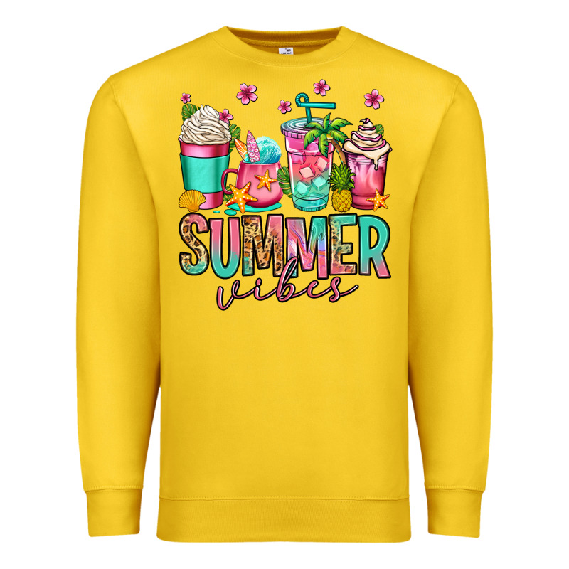 Summer Vibes Coffee Cups Premium Sweatshirt by Jasminsmagicworld | Teevron