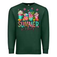 Sports Green summer vibes coffee cups Premium Sweatshirt - Jasminsmagicworld