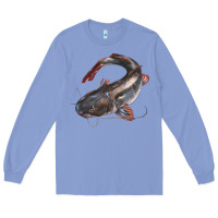 Colony Blue Catfish Illustrations Long Sleeve Tee - LillyAllenDesigns