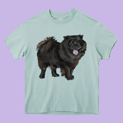 Black Chow Chow Heavy Core Tee Designed By Ranaportraitstore