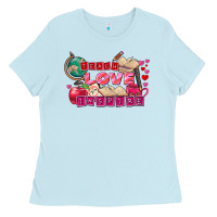 Baby Blue Valentine's Day Teach Love Inspire Ladies Tee - FaDigitalArtStudio