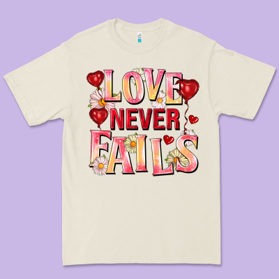 Love Never Fails Premium Tee Designed By Fadigitalartstudio