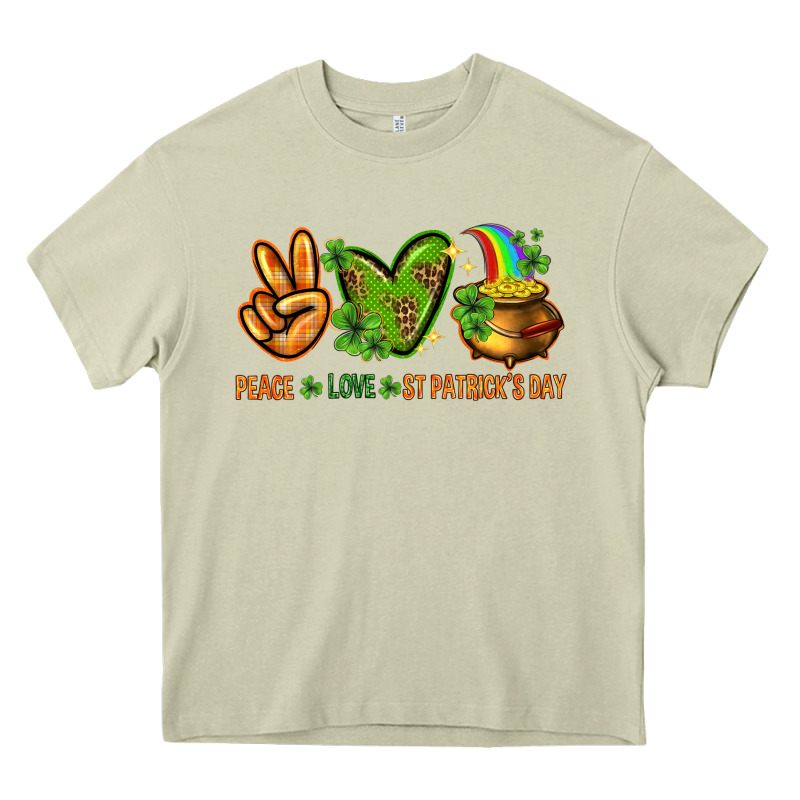 Peace Love St. Patrick's Day Heavy Core Tee by HowdyJamesFarm | Teevron