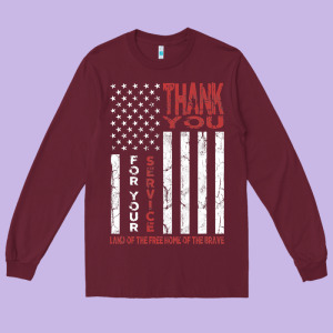Thank You For Your Service   Veterans Day T Long Sleeve Tee Designed By Maiphamdesign