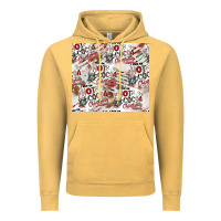 Vintage Mustard hot cocoa christmas cheer pattern Vintage Hoodie - CowhideDigitalArt