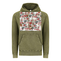 Vintage Olive hot cocoa christmas cheer pattern Vintage Hoodie - CowhideDigitalArt
