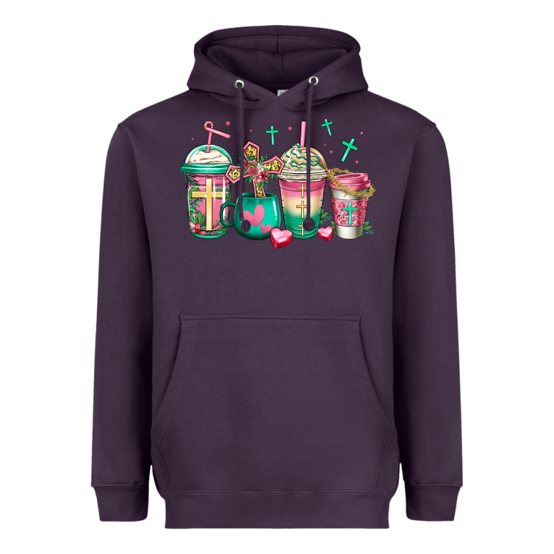Religious Christian Coffee Cups Heavyweight Hoodie by Jasminsmagicworld | Teevron