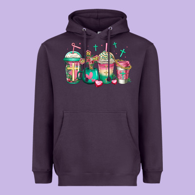 Religious Christian Coffee Cups Heavyweight Hoodie Designed By Jasminsmagicworld