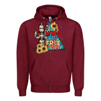 Burgundy Wıld and Free Zipper Hoodie - JahusDesignShop