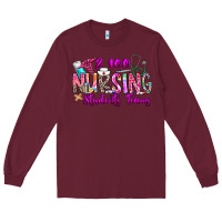 Burgundy 100 Nursing Students Teams Long Sleeve Tee - CowhideDigitalArt