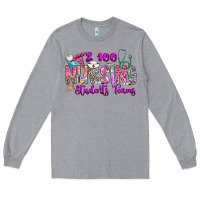 Heather Grey 100 Nursing Students Teams Long Sleeve Tee - CowhideDigitalArt