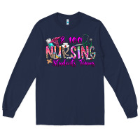 Navy 100 Nursing Students Teams Long Sleeve Tee - CowhideDigitalArt