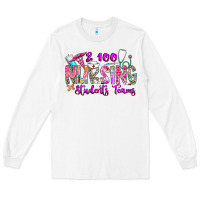 White 100 Nursing Students Teams Long Sleeve Tee - CowhideDigitalArt