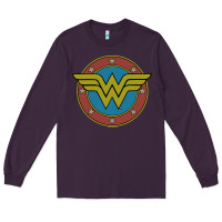 Plum Wonder Woman Vintage Emblem Long Sleeve Tee - maiPhamDesign