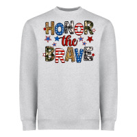 Heather Grey honor the brave Heavyweight Sweatshirt - RanaPortraitStore
