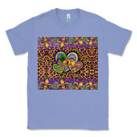 Colony Blue mardi gras fleur de lis hearts leopard glitter Classic Tee - Artiststas