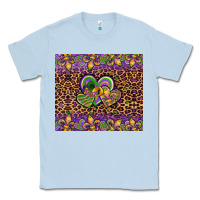 Dusty Blue mardi gras fleur de lis hearts leopard glitter Classic Tee - Artiststas