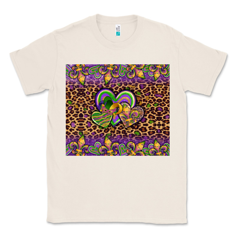 Mardi Gras Fleur De Lis Hearts Leopard Glitter Classic Tee by Artiststas | Teevron