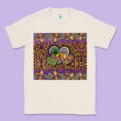 Mardi Gras Fleur De Lis Hearts Leopard Glitter Classic Tee Designed By Artiststas
