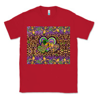 Red mardi gras fleur de lis hearts leopard glitter Classic Tee - Artiststas