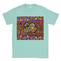 Seafoam mardi gras fleur de lis hearts leopard glitter Classic Tee - Artiststas
