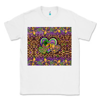 White mardi gras fleur de lis hearts leopard glitter Classic Tee - Artiststas