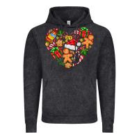 Vintage Black love Christmas  heart Vintage Hoodie - CowhideDigitalArt