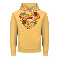 Vintage Mustard love Christmas  heart Vintage Hoodie - CowhideDigitalArt