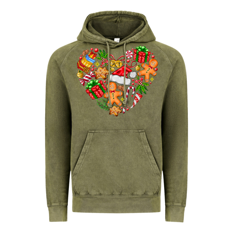 Love Christmas  Heart Vintage Hoodie by CowhideDigitalArt | Teevron