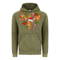 Vintage Olive love Christmas  heart Vintage Hoodie - CowhideDigitalArt