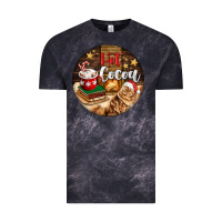 Cloud Black Hot Cocoa With Cat Vintage Tee - FaDigitalArtStudio
