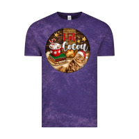 Cloud Purple Hot Cocoa With Cat Vintage Tee - FaDigitalArtStudio