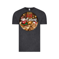 Vintage Black Hot Cocoa With Cat Vintage Tee - FaDigitalArtStudio