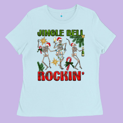 Jingle Bell Rockin' Ladies Tee Designed By Bundleandbundleshop