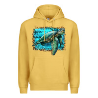 Antique Gold sea turtle with background Premium Hoodie - Artiststas