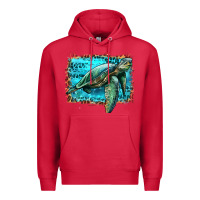 Cardinal sea turtle with background Premium Hoodie - Artiststas