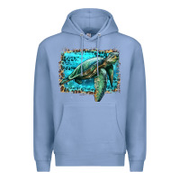 Colony Blue sea turtle with background Premium Hoodie - Artiststas