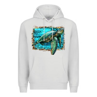 Dove Grey sea turtle with background Premium Hoodie - Artiststas