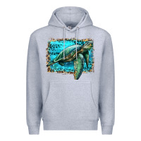 Heather Grey sea turtle with background Premium Hoodie - Artiststas