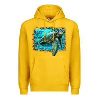 Lemon sea turtle with background Premium Hoodie - Artiststas